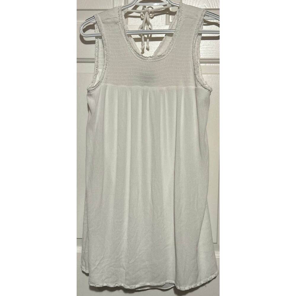 Sequin Hearts Junior Girl's White Lined Sleeveless Dress Ties in Back Size S